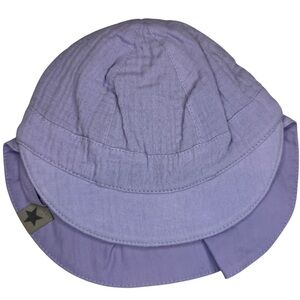 SAMPLE - HutteliHut - Muslin Cotton Sun Hat with Chin Strap - Lavender